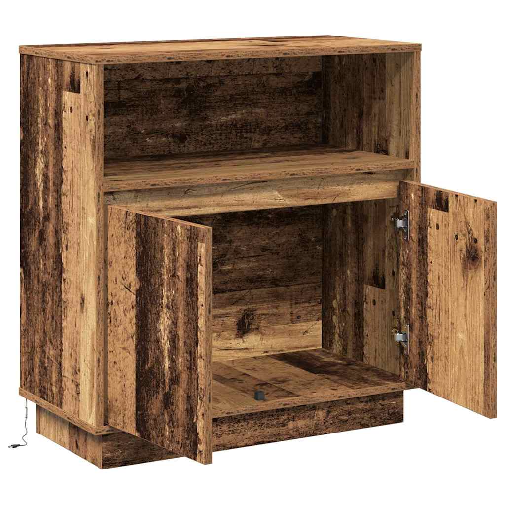 LED-Sideboard Altholz 71 x 34,5 x 75 cm Holzwerkstoff