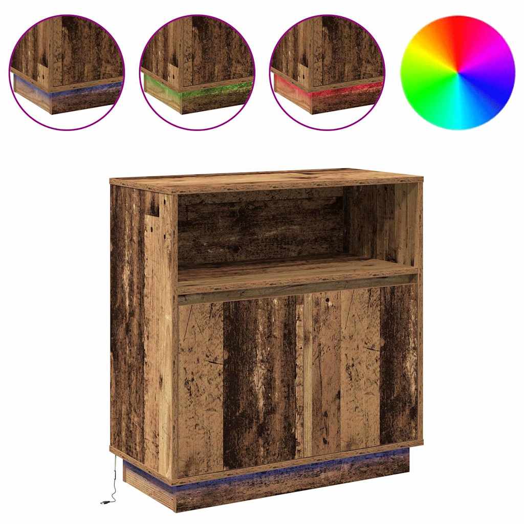 LED-Sideboard Altholz 71 x 34,5 x 75 cm Holzwerkstoff