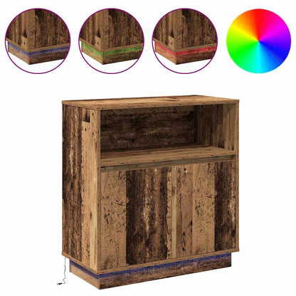 LED-Sideboard Altholz 71 x 34,5 x 75 cm Holzwerkstoff