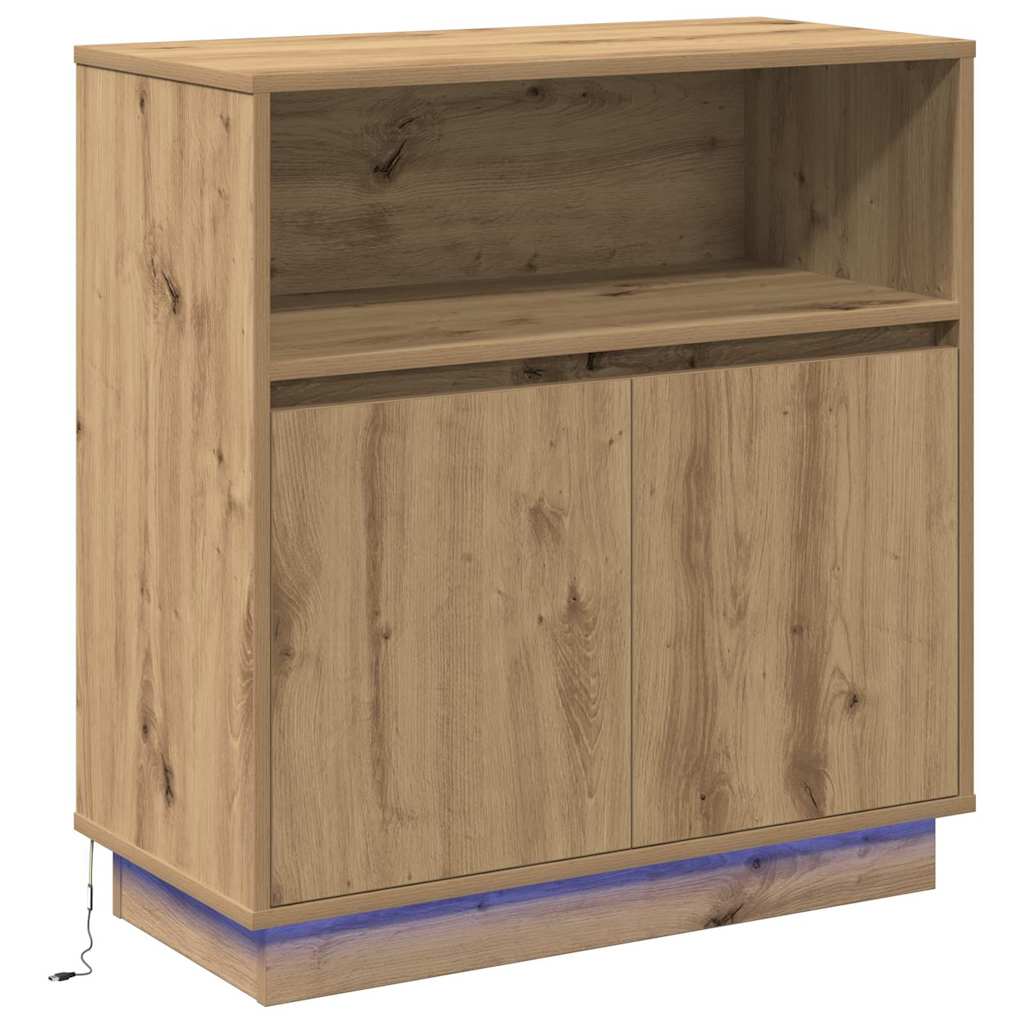 LED-Sideboard Artisan-Eiche 71 x 34,5 x 75 cm Holzwerkstoff