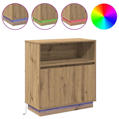 LED-Sideboard Artisan-Eiche 71 x 34,5 x 75 cm Holzwerkstoff