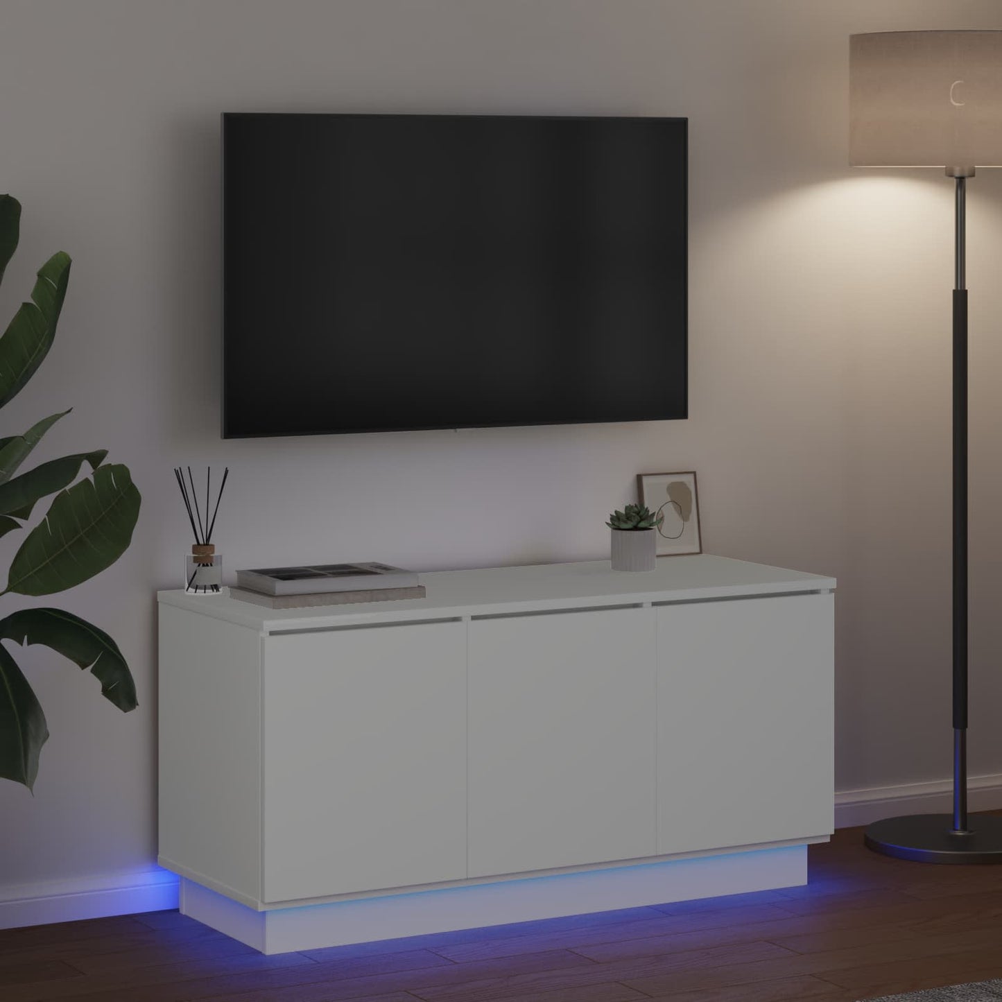 TV-Schränk 100 x 38 x 49 cm Weiß Holzwerkstoff