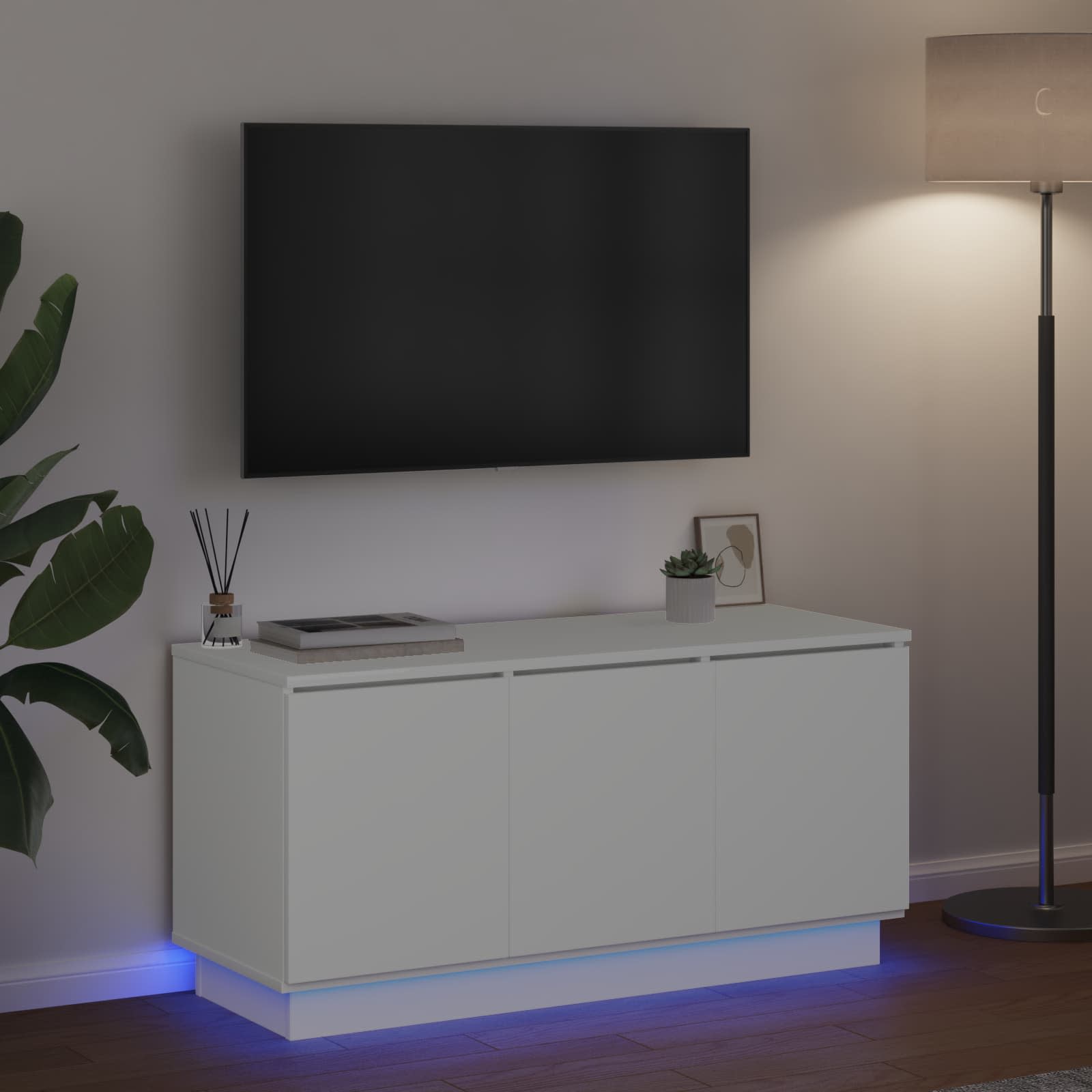 TV-Schränk 100 x 38 x 49 cm Weiß Holzwerkstoff
