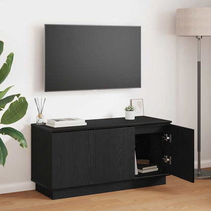 TV-Schränk 100 x 38 x 49 cm Schwarz Eichen-Optik Holzwerkstoff