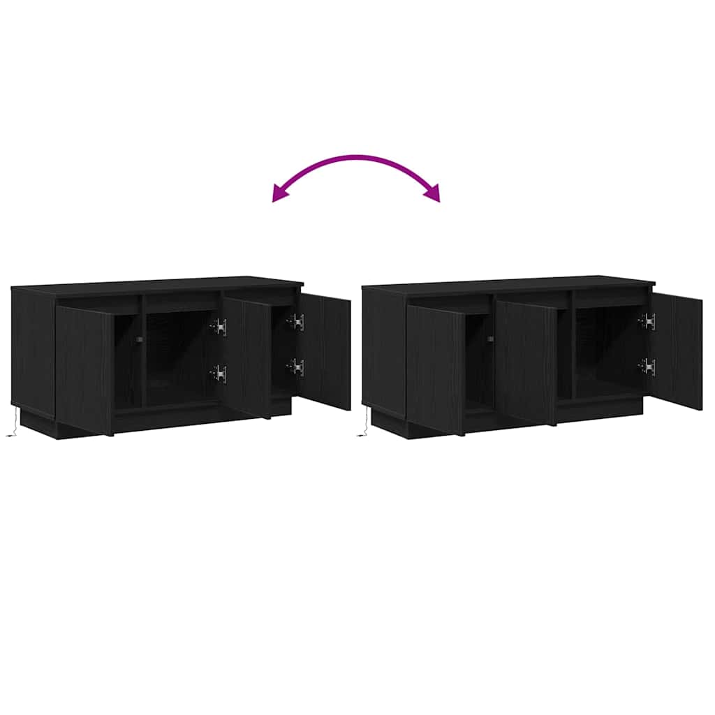 TV-Schränk 100 x 38 x 49 cm Schwarz Eichen-Optik Holzwerkstoff