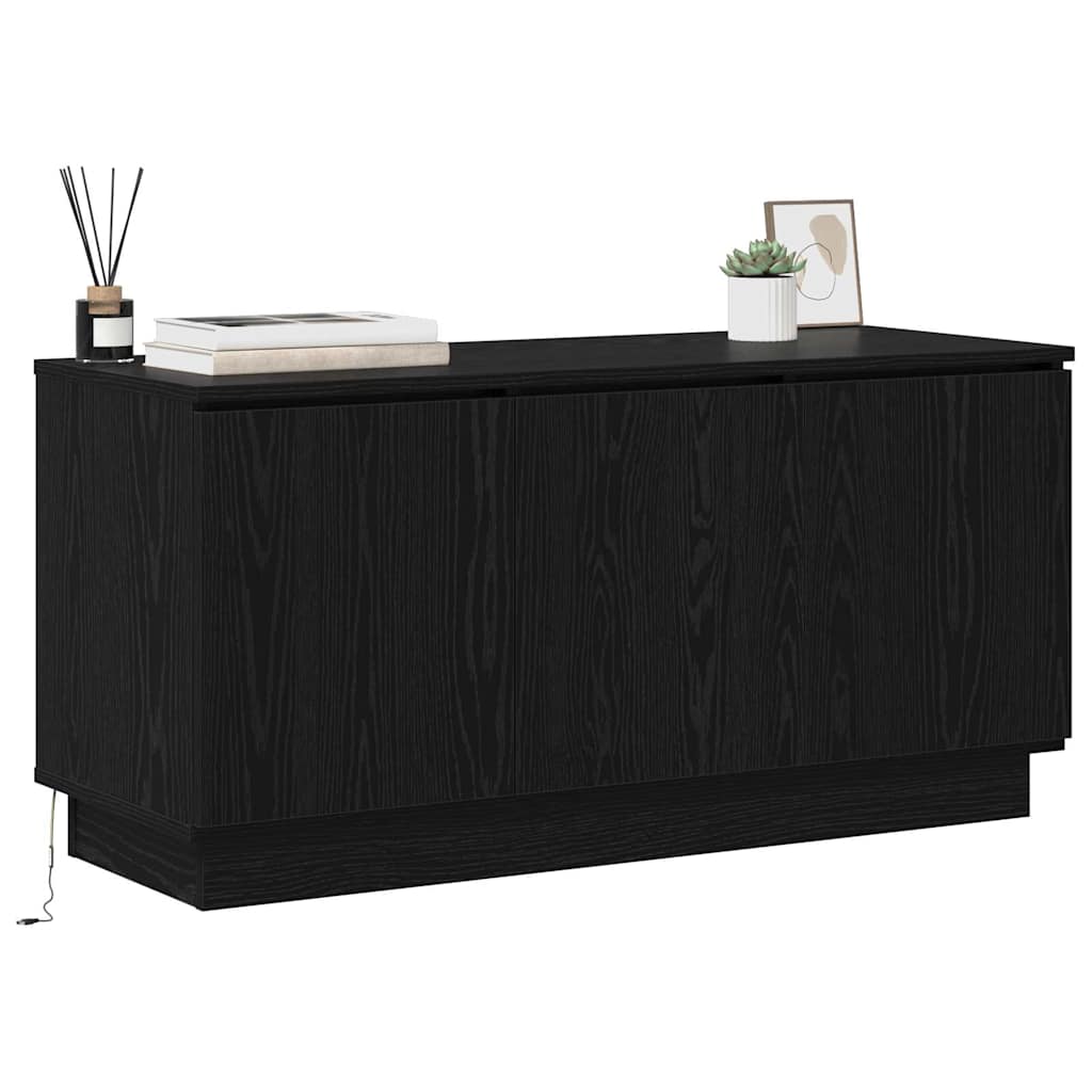 TV-Schränk 100 x 38 x 49 cm Schwarz Eichen-Optik Holzwerkstoff