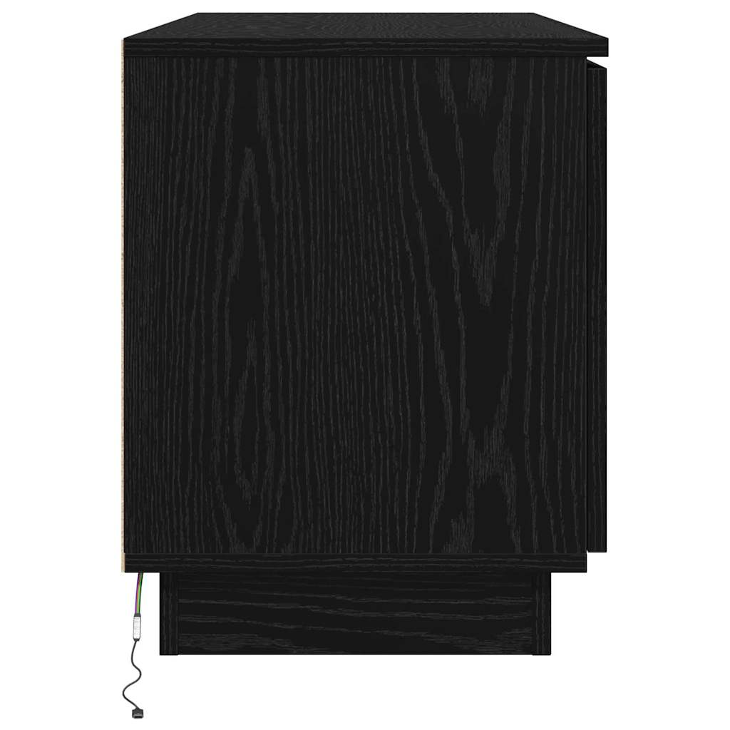 TV-Schränk 100 x 38 x 49 cm Schwarz Eichen-Optik Holzwerkstoff