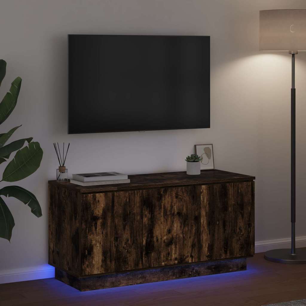 TV-Schränk 100 x 38 x 49 cm Geräucherte Eiche Holzwerkstoff