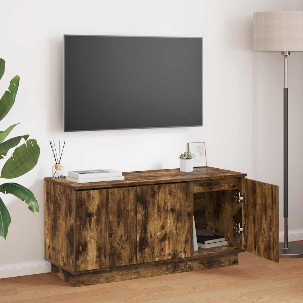 TV-Schränk 100 x 38 x 49 cm Geräucherte Eiche Holzwerkstoff
