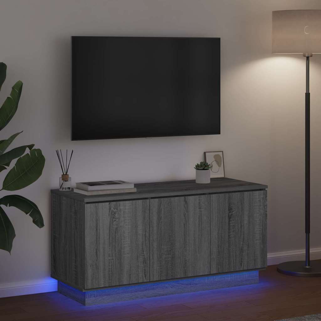TV-Schränk 100 x 38 x 49 cm Graues Sonoma Holzwerkstoff