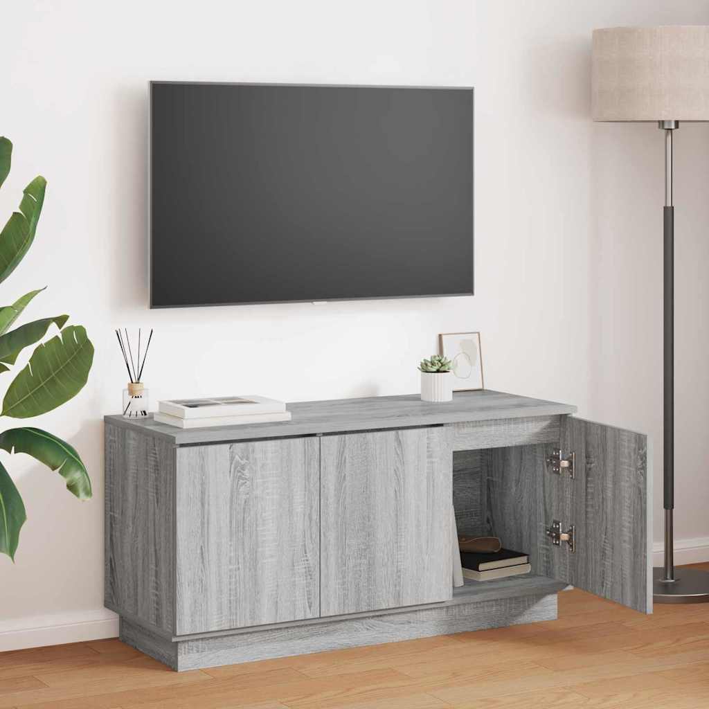 TV-Schränk 100 x 38 x 49 cm Graues Sonoma Holzwerkstoff