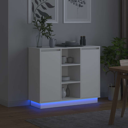 LED-Sideboard Weiß 90 x 32 x 75 cm Holzwerkstoff