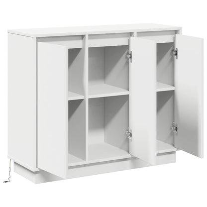 LED-Sideboard Weiß 90 x 32 x 75 cm Holzwerkstoff