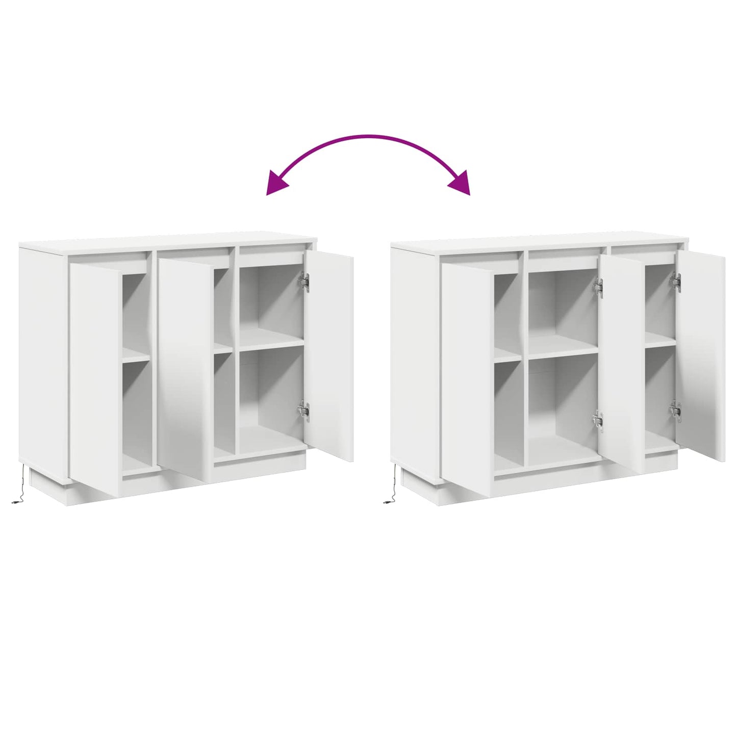 LED-Sideboard Weiß 90 x 32 x 75 cm Holzwerkstoff