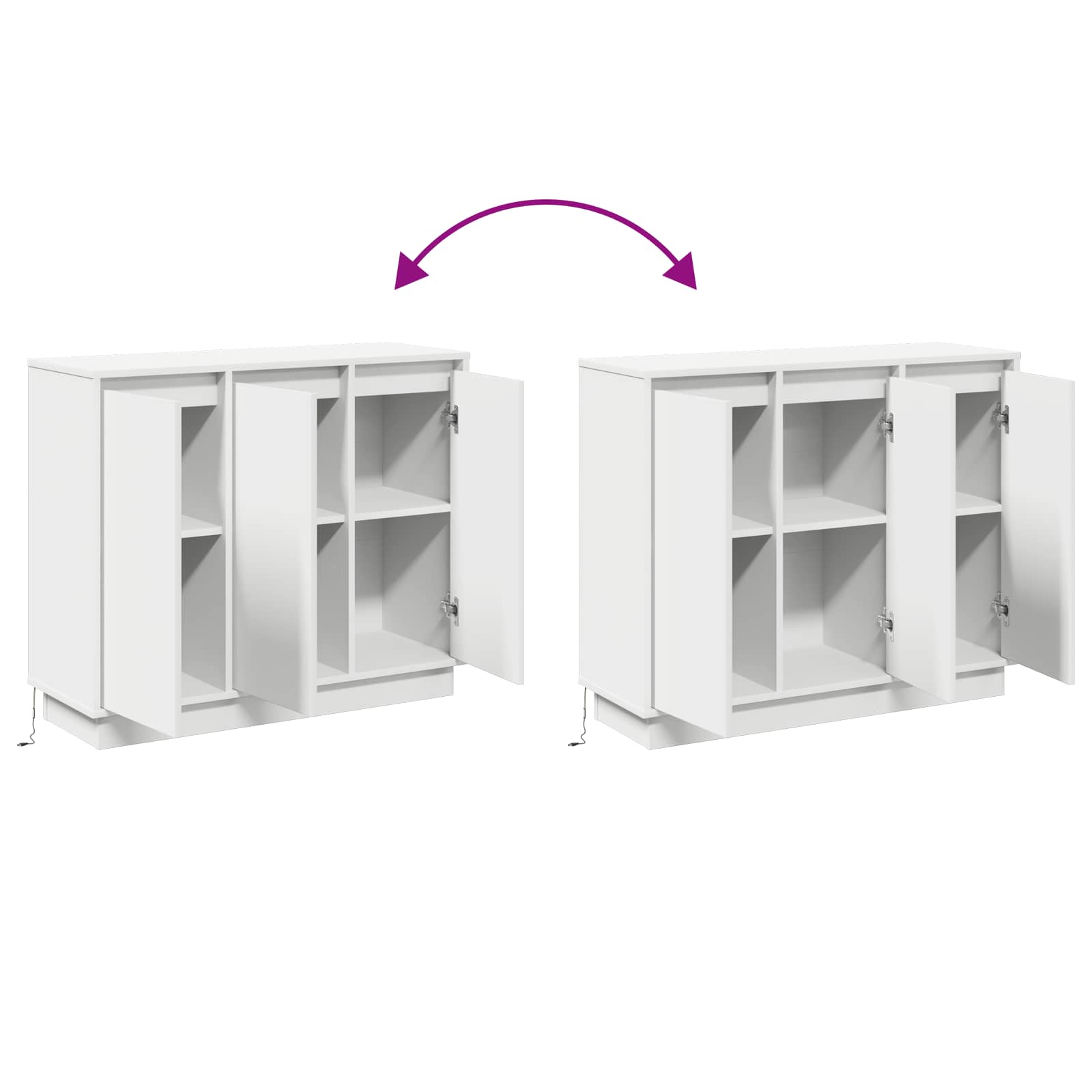 LED-Sideboard Weiß 90 x 32 x 75 cm Holzwerkstoff
