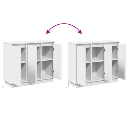 LED-Sideboard Weiß 90 x 32 x 75 cm Holzwerkstoff