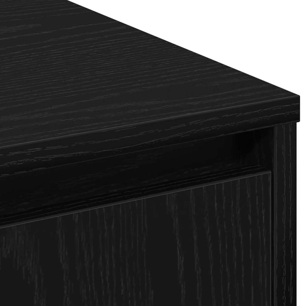 LED-Sideboard Schwarz Eichen-Optik 90 x 32 x 75 cm