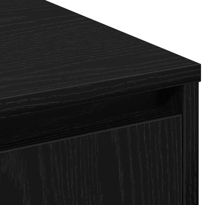 LED-Sideboard Schwarz Eichen-Optik 90 x 32 x 75 cm