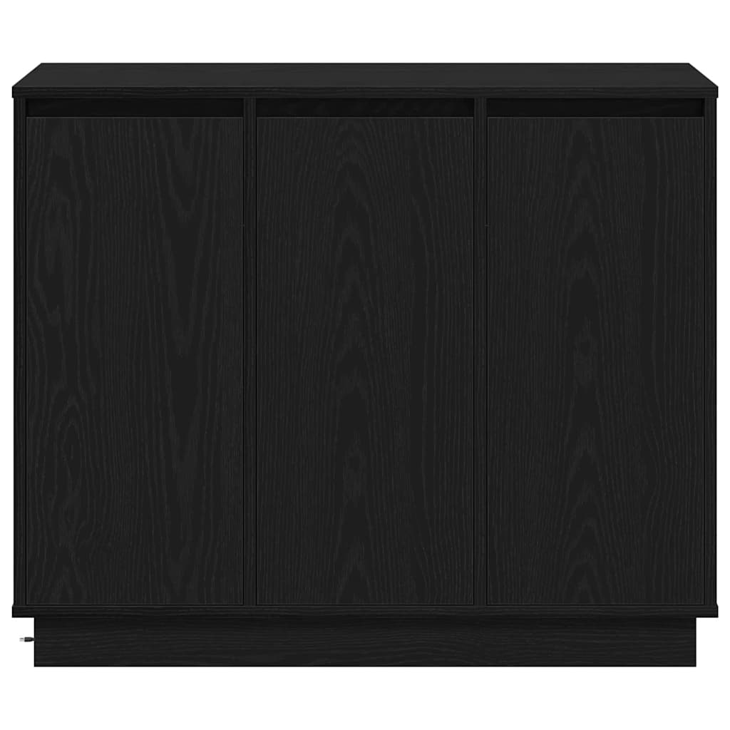 LED-Sideboard Schwarz Eichen-Optik 90 x 32 x 75 cm