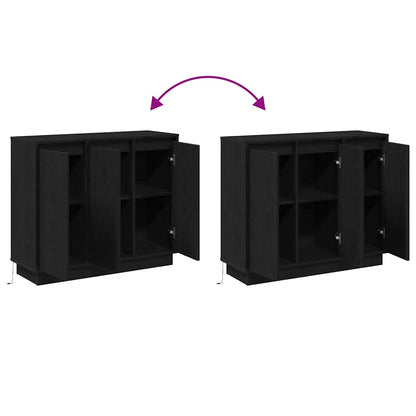 LED-Sideboard Schwarz Eichen-Optik 90 x 32 x 75 cm