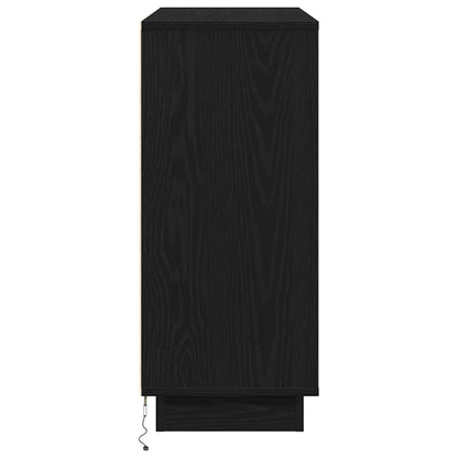 LED-Sideboard Schwarz Eichen-Optik 90 x 32 x 75 cm