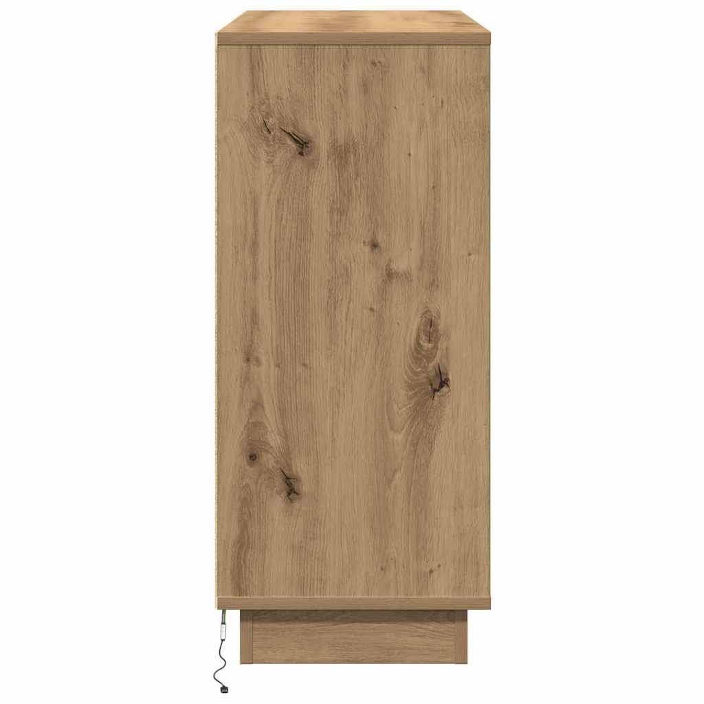 LED-Sideboard Artisan-Eiche 90 x 32 x 75 cm Holzwerkstoff