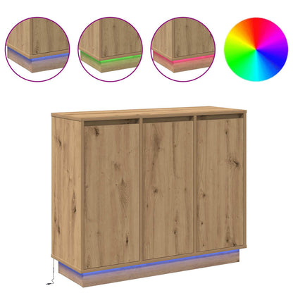 LED-Sideboard Artisan-Eiche 90 x 32 x 75 cm Holzwerkstoff
