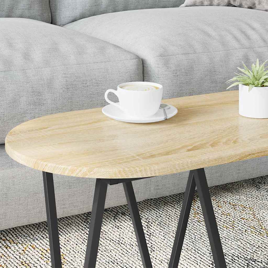 Couchtisch Sonoma Eiche 80 x 40 x 40,5 cm Sperrholz und Metall