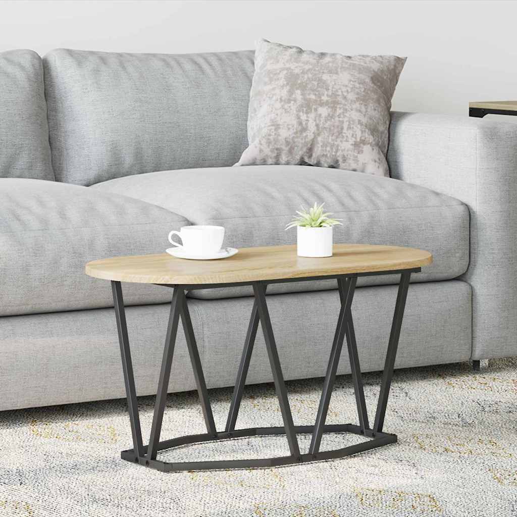 Couchtisch Sonoma Eiche 80 x 40 x 40,5 cm Sperrholz und Metall