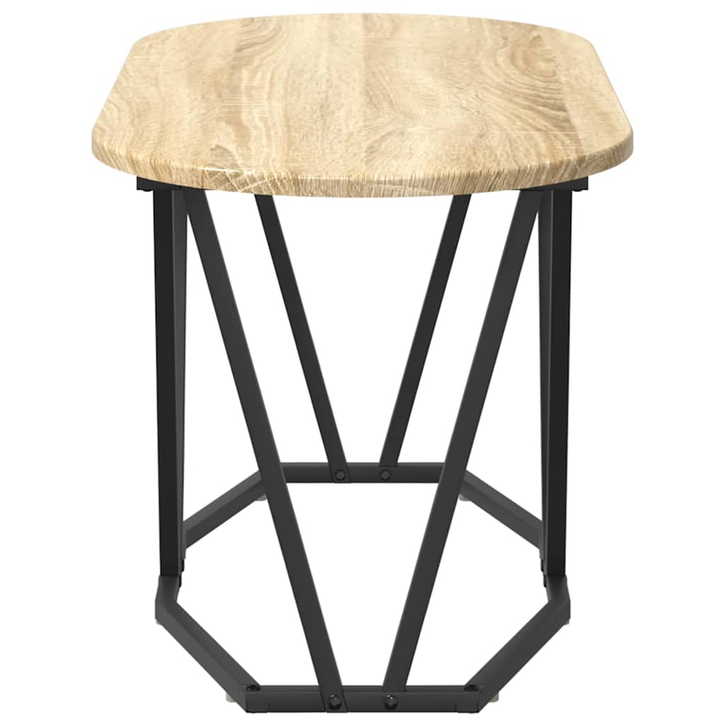 Couchtisch Sonoma-Eiche 80 x 40 x 40.5 cm Sperrholz und Metall