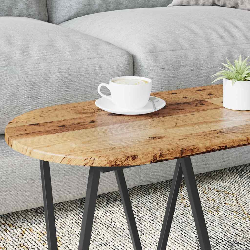 Couchtisch Altholz 80 x 40 x 40,5 cm Sperrholz und Metall