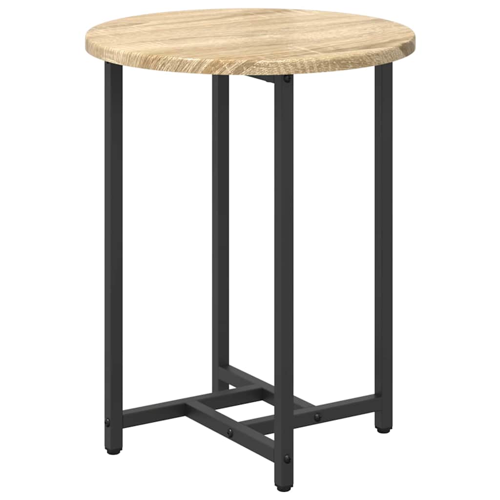 Beistelltisch-Set 2 stk. Sonoma Eiche und Schwarz