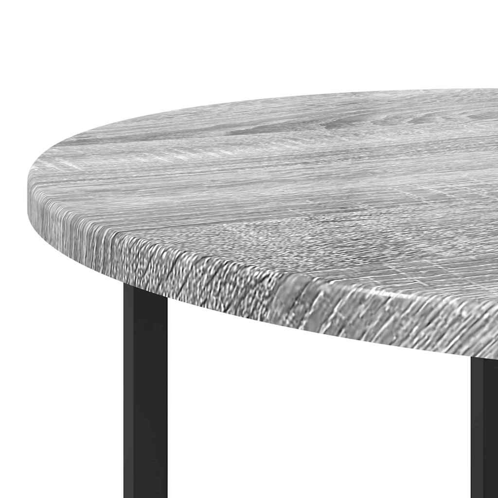 Beistelltisch-Set 2 stk. Grau Sonoma und Schwarz