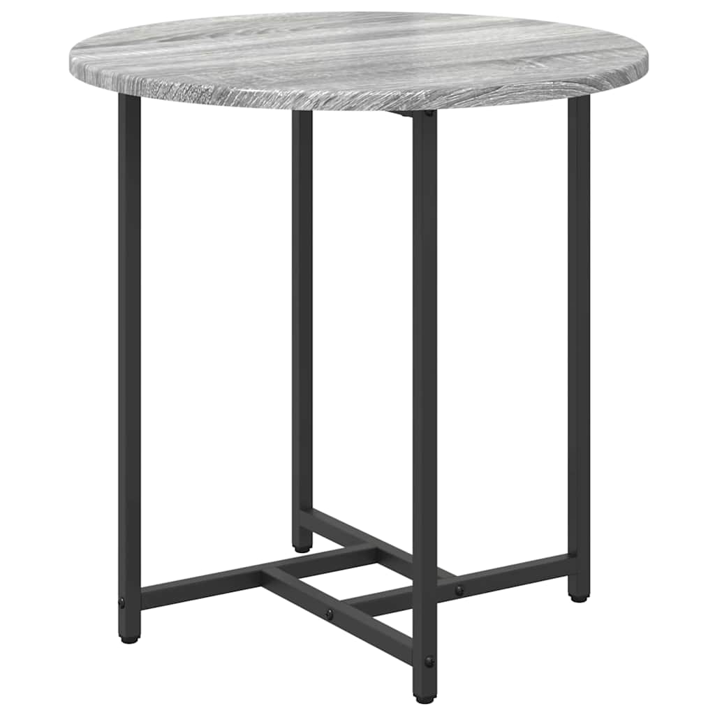 Beistelltisch-Set 2 stk. Grau Sonoma und Schwarz