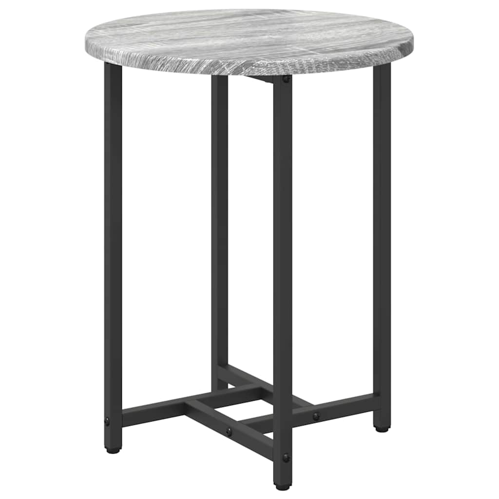 Beistelltisch-Set 2 stk. Grau Sonoma und Schwarz