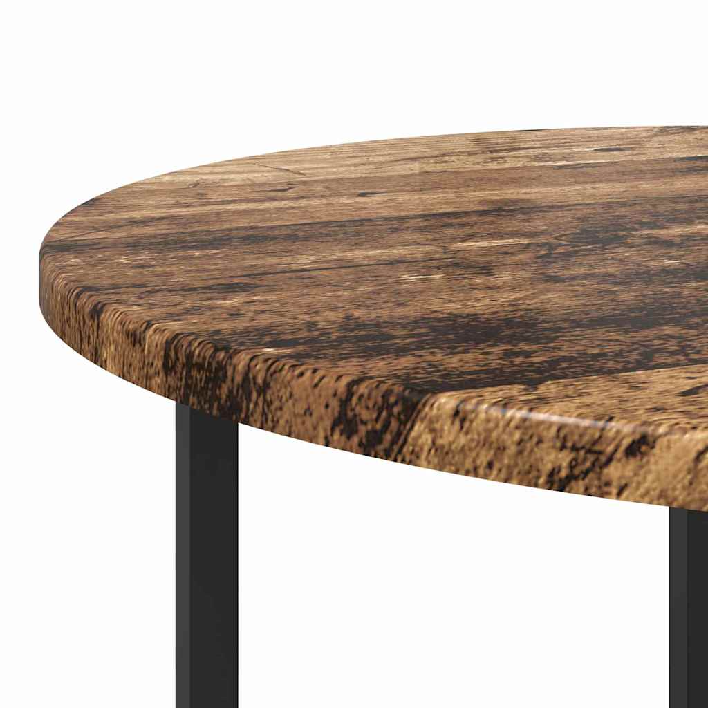 Beistelltisch-Set 2 stk. Altholz und Schwarz 50 x 50 x 50 cm