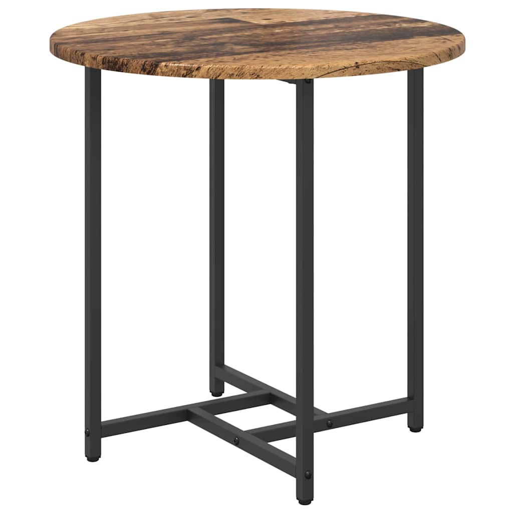 Beistelltisch-Set 2 stk. Altholz und Schwarz 50 x 50 x 50 cm