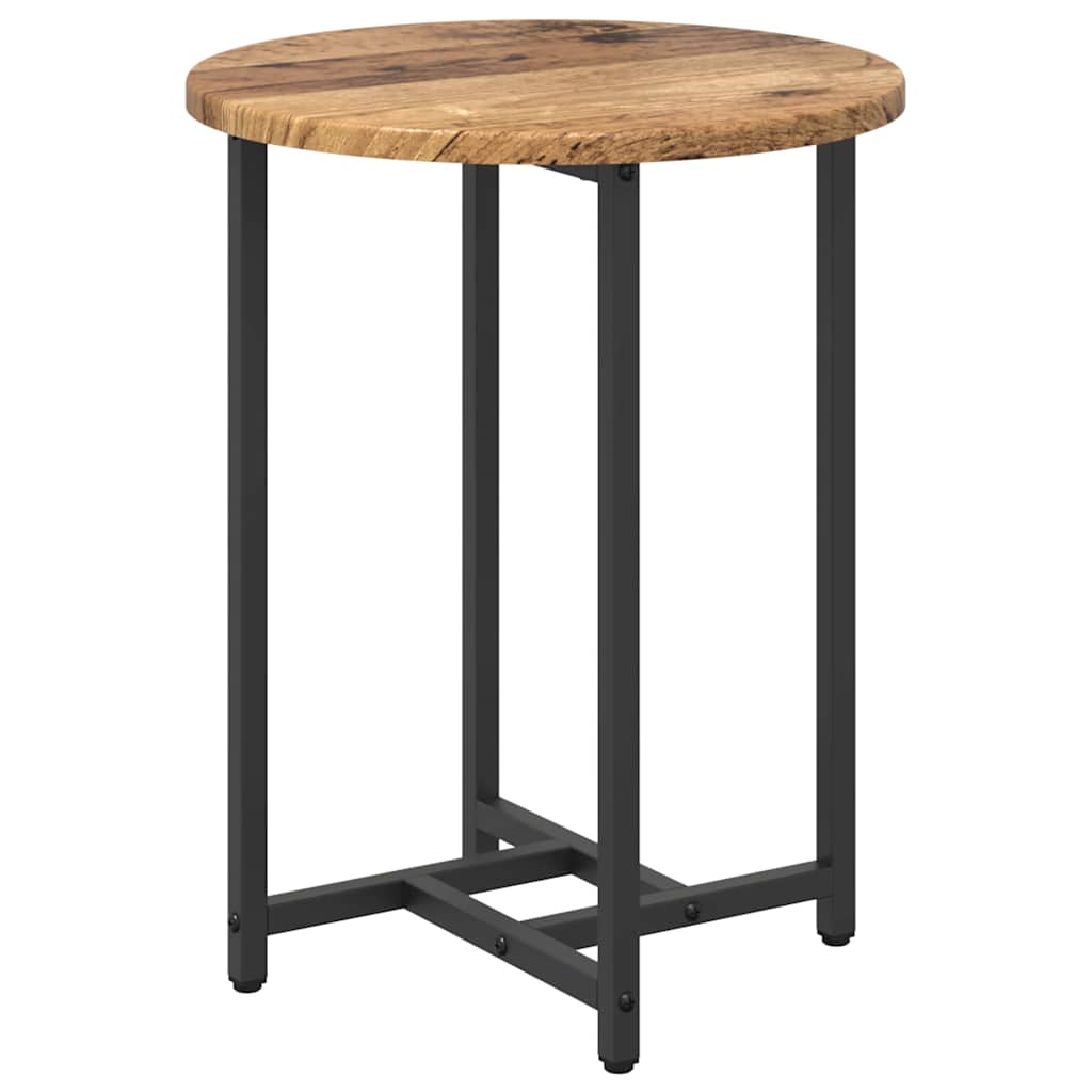 Beistelltisch-Set 2 stk. Altholz und Schwarz 50 x 50 x 50 cm