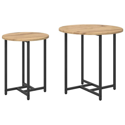 Beistelltisch-Set 2 Stk. Artisan Eiche und Schwarz