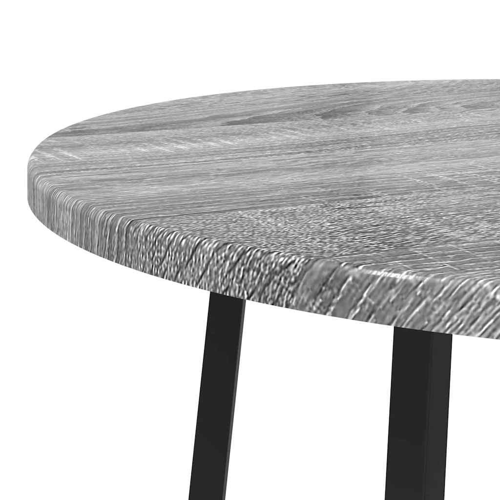 Beistelltisch-Set 2 stk. Grau Sonoma und Schwarz