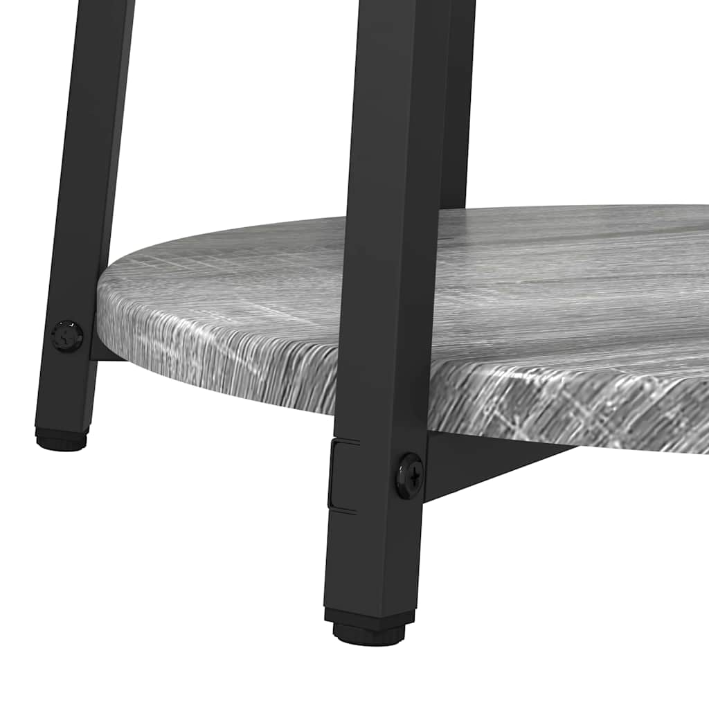 Beistelltisch-Set 2 stk. Grau Sonoma und Schwarz