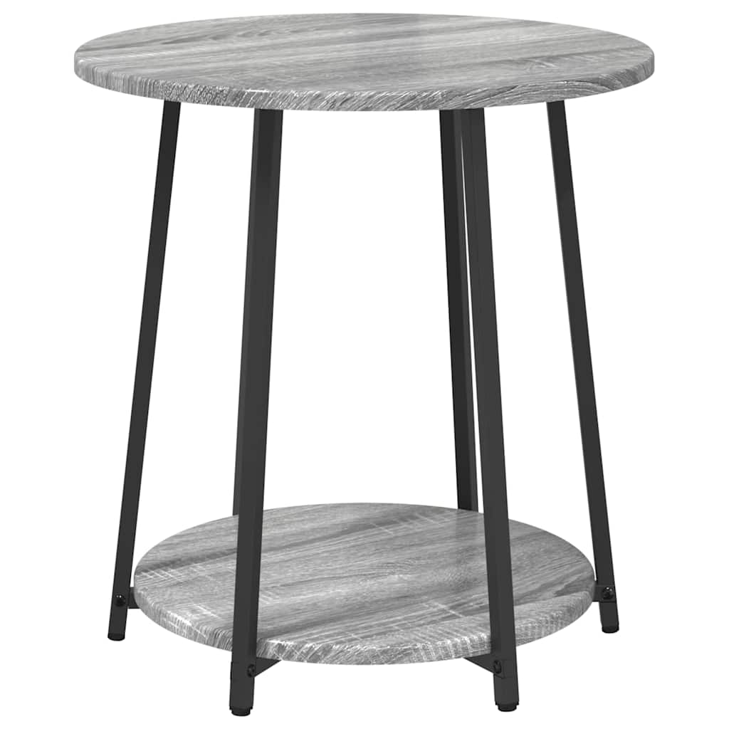 Beistelltisch-Set 2 stk. Grau Sonoma und Schwarz