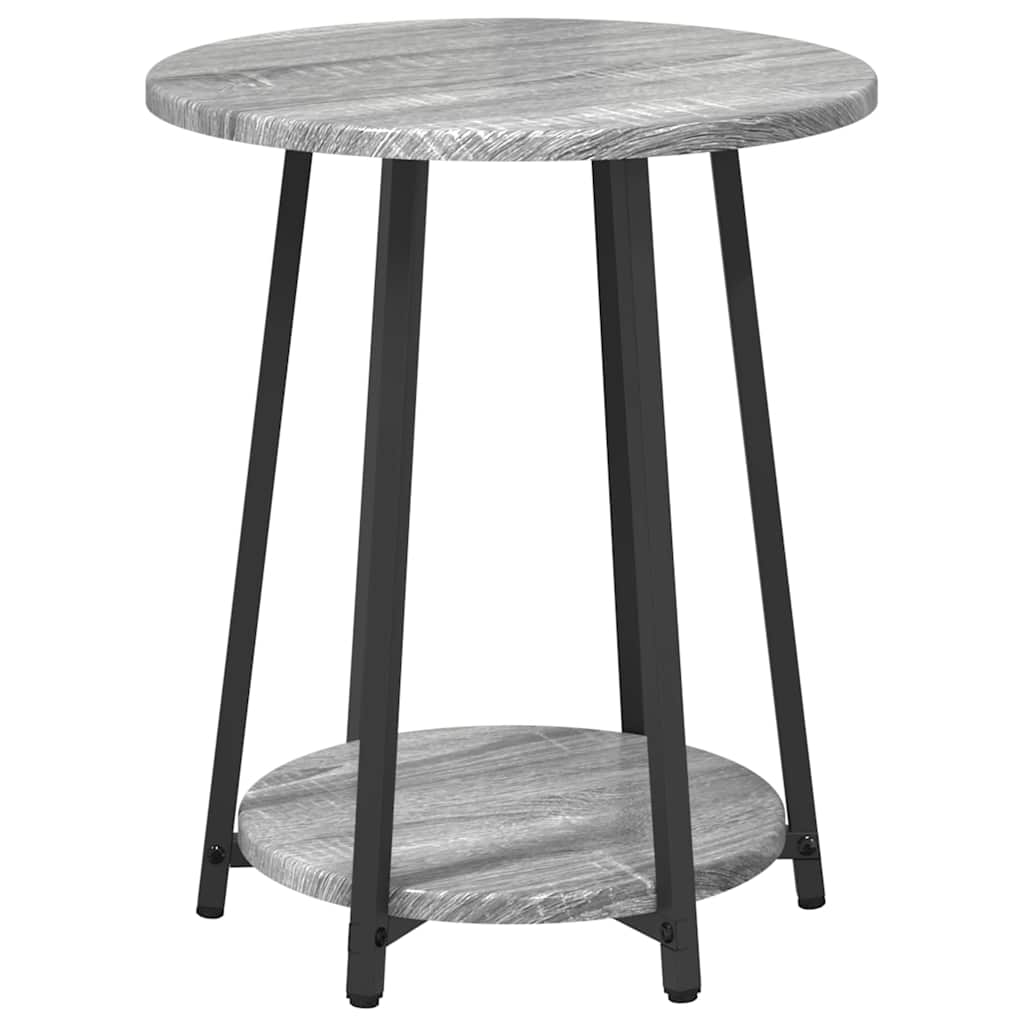Beistelltisch-Set 2 stk. Grau Sonoma und Schwarz