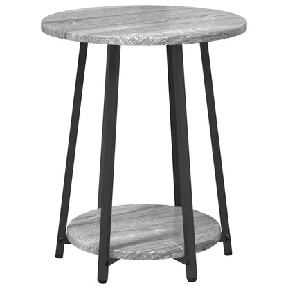 Beistelltisch-Set 2 stk. Grau Sonoma und Schwarz