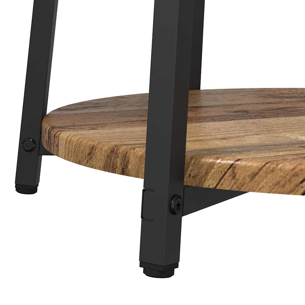 Beistelltisch-Set 2 stk. Altholz und Schwarz 50 x 50 x 51 cm