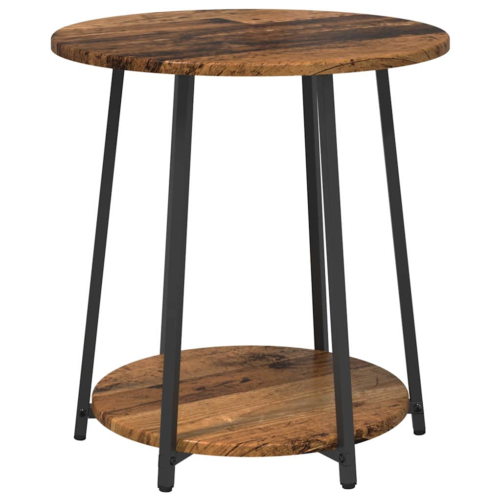 Beistelltisch-Set 2 stk. Altholz und Schwarz 50 x 50 x 51 cm