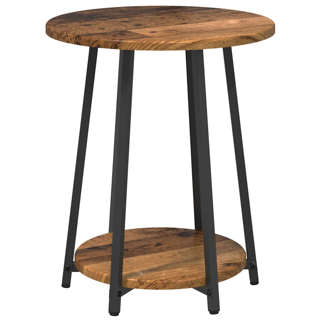Beistelltisch-Set 2 stk. Altholz und Schwarz 50 x 50 x 51 cm
