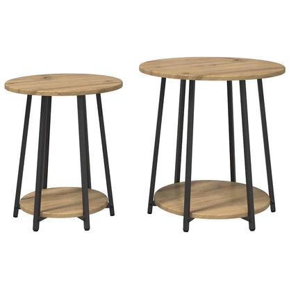Beistelltisch-Set 2 Stk. Artisan Eiche und Schwarz