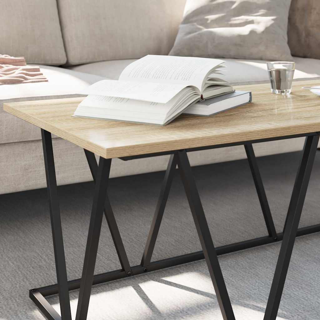 Couchtisch Sonoma Eiche 100 x 50 x 40 cm Sperrholz und Metall