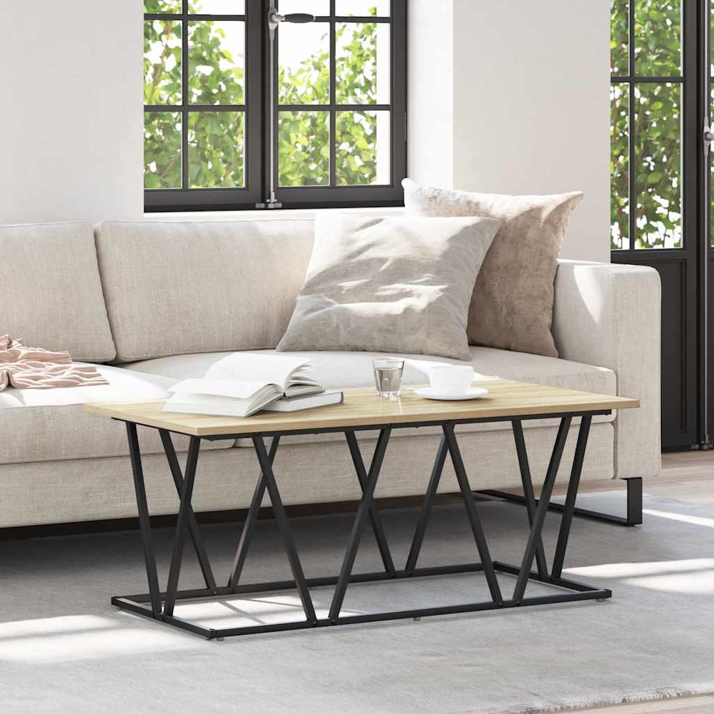 Couchtisch Sonoma Eiche 100 x 50 x 40 cm Sperrholz und Metall